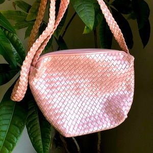 Metallic Pink Woven Bag
